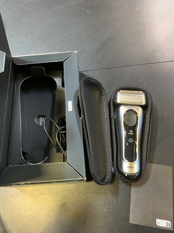 Photo 1 of Braun Series 8 Electric Razor for Men, with 4+1 Shaving Elements & Precision Long Hair Trimmer, Close & Gentle Even on Dense Beards, Wet & Dry Electric Razor with 60min Runtime, 8517s Galvano Silver