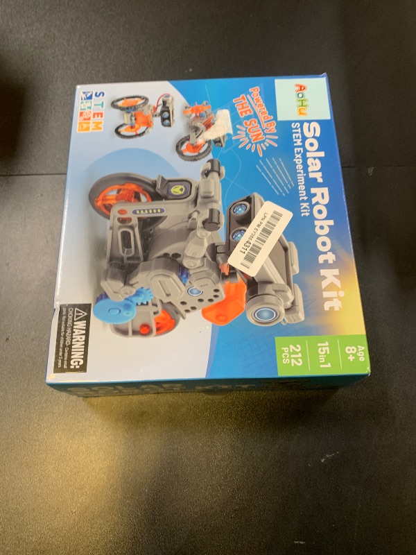Photo 1 of AOHU Solar Robot Building Kit STEM Gift for Boys Aged 8-13, DIY 15-in-1 Educational Science Building Toy, Solar or Battery Powered Robotic Set for Children Birthday with 212 Pieces