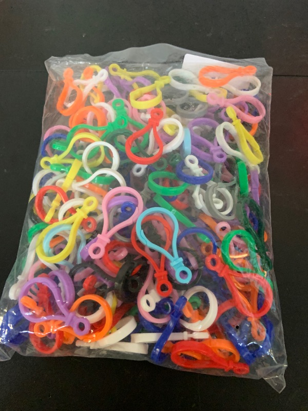 Photo 1 of 200 Pcs Plastic Keychain Clip - Lobster Claw Clasps for Keychains, 1.86x0.97" Each -- Sturdy Construction, 15 Assorted Colors, Lightweight & Keychain Rings - Suitable for Art Projects & DIY Crafts