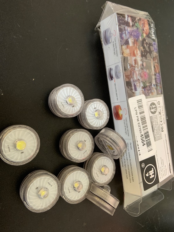 Photo 1 of 9pcs-----HL Submersible LED Light,White Small LED Light,100 Hours Waterproof Flameless Led Lights Battery Powered for Wedding Home Vase Festival Party Decoration   (Built-in 24 Batteries)
