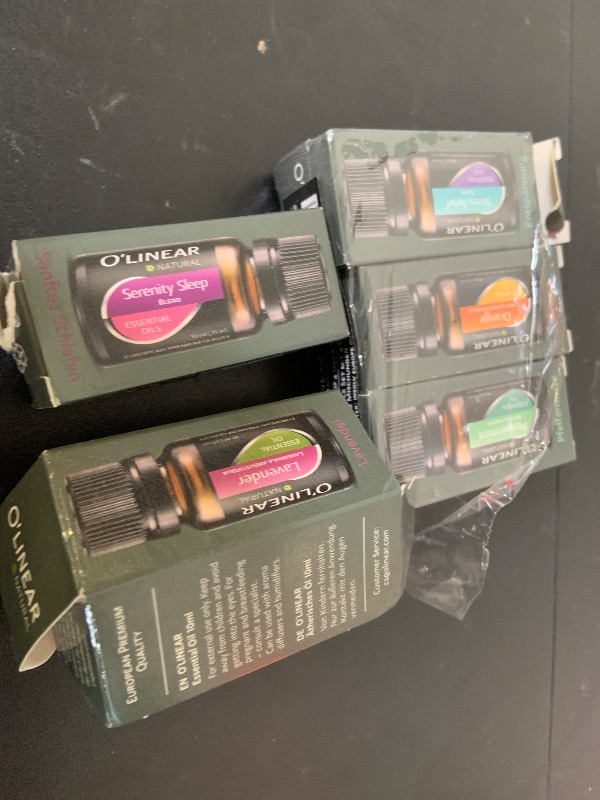 Photo 1 of Essential Oils Set - 4 Oils & 2 Blends, Top  for Diffusers for Home, Relief, Serenity Dream Oil Blend Aromatherapy, Peppermint, Orange, Lavender, Eucalyptus Essential Oils