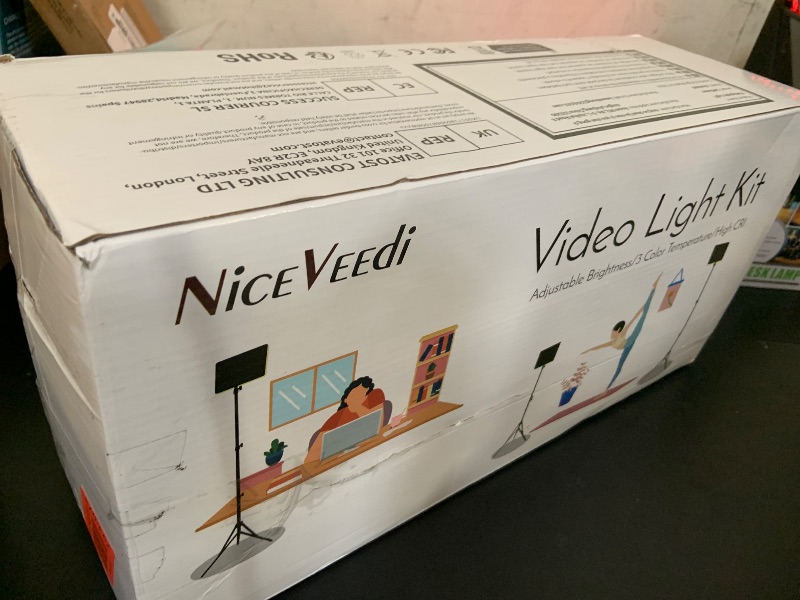 Photo 1 of 2-Pack LED Video Light Kit, NiceVeedi Studio Light, 2800-6500K Dimmable Photography Lighting Kit with Tripod Stand&Phone Holder, 73" Stream Light for Video Recording, Game Streaming, YouTube