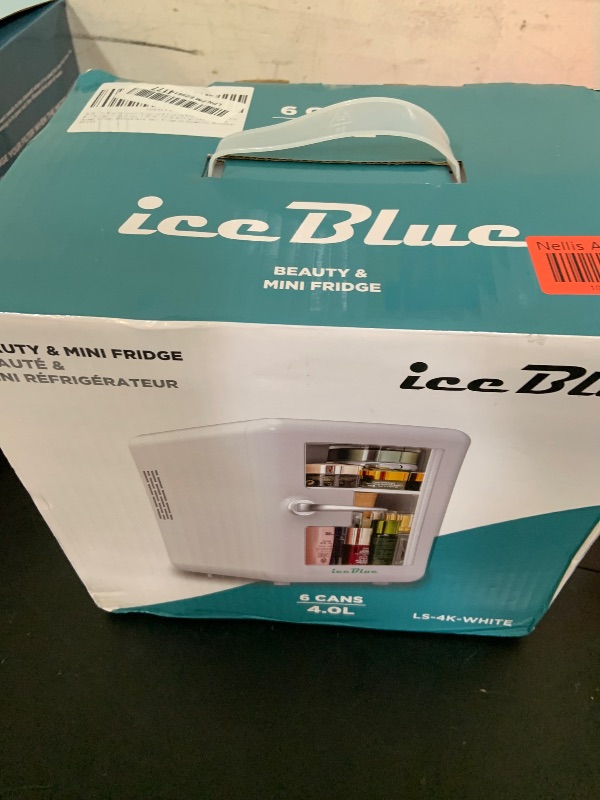 Photo 1 of Iceblue Skincare Fridge with Viewing Window, 4L/6Can Makeup Mini Fridge for Bedroom, 110V AC/ 12V DC Refrigerator Cooler & Warmer for Car, Office & Dorm, Small Fridge for Cosmetics, Skin Care-WHITE