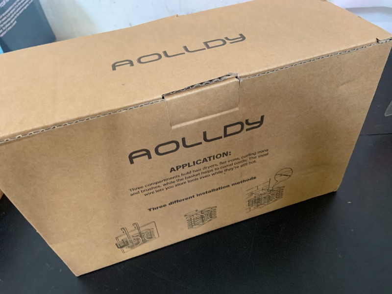 Photo 1 of Aolldy Hair Dryer Holder 3in1 Hair Tool Organizer/Wall Mounted,Cabinet Door or Desk-based Blow Dryer Holder/Height-adjustable Curling Iron Holder/Bathroom Cabinet Organizer for Flat Irons Curling Wand