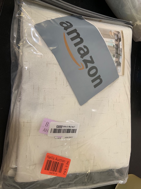 Photo 1 of H.VERSAILTEX 100% Blackout Curtains Ivory, Linen Blackout Curtains 96 inch Curtains 2 Panel Set, Elegant Curtain for Bedroom Grommet Drapes Window Curtains Living Room Drapes