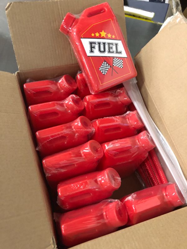 Photo 1 of Mifoci 12 Pack Race Car Fuel Can Cups Set 11 oz Car Fuel Can Drinking Cups with Straw Racing Car Theme Birthday Party Favor for Kids Racing Car Theme Birthday Party Baby Shower Supplies