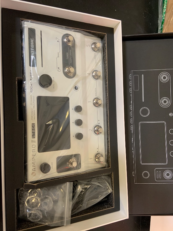 Photo 1 of HOTONE Multi-Effects Pedal Dual Effect Chains with FX Loop MIDI I/O Stereo OTG USB Audio Interface Touch Screen Ampero II Stage(Include 10 PCS Additional Footswitch Toppers By VOLKTONE)