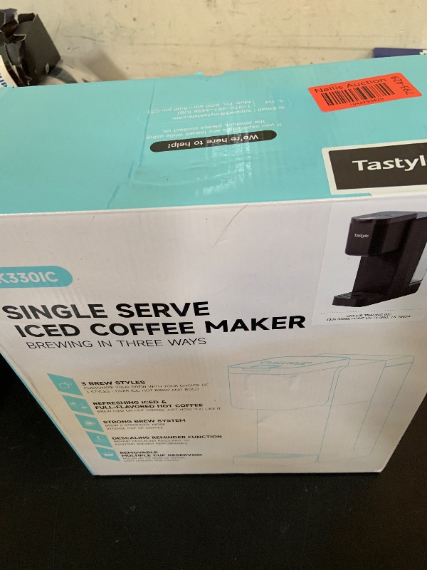 Photo 1 of Tastyle Single Serve Hot & Iced Coffee Maker with Strong Brew, 40oz Removable Reservoir, 6 Brew Sizes, Compatible with K Cup and Grounds, Compact for Home, Office, RV and Dorm, Black (2.0 Version)