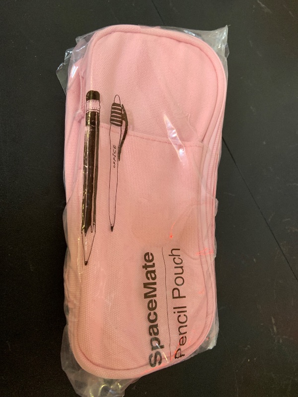 Photo 1 of SPACEMATE Pencil Case Pouch Box Bag School Supplies Girls Boys Kids, Cute Preppy Stuff Large Big Capacity Aesthetic Pen Organizer, Back to College Stationary, Rosy Pink, Heavy Duty Canvas, 1800ml
