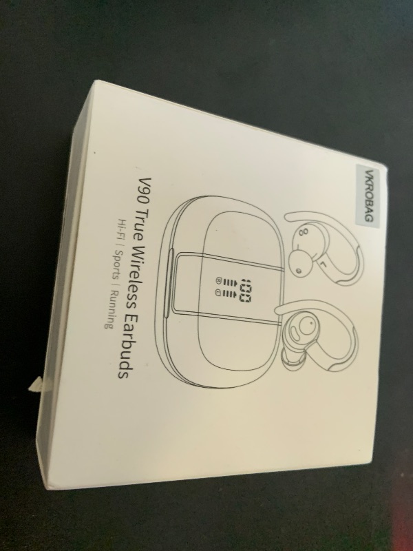 Photo 1 of Wireless Earbuds Bluetooth 5.3 Headphones Sports, 48Hrs Playback Over Ear Buds with CVC8.0 Mic, Bass Stereo Bluetooth Earbuds with Earhooks, LED Display, IP7 Waterproof Earphones for Running White