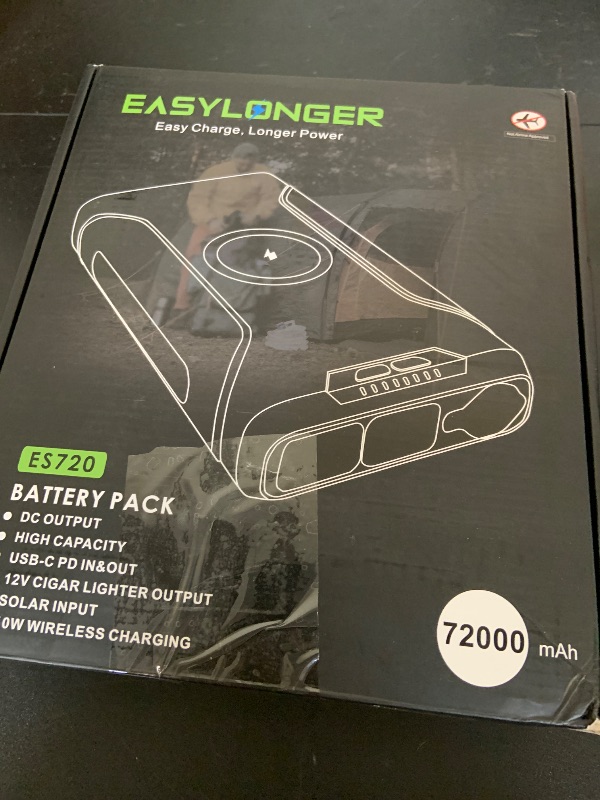 Photo 1 of EASYLONGER CPAP Battery Backup Power Supply ES720, 266.4Wh(Exceeds Airline Limit) for AirSense 11, AirSense 10, AirCurve 10, AirMini, Philips Dreamstation/ 2, Emergency Battery for Outdoor Camping