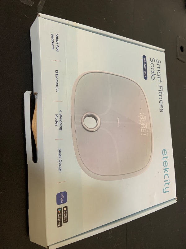 Photo 1 of Etekcity Smart Rechargeable Scale for Body Weight, BMI, Fat, Muscle Mass, Digital Bathroom Scale with 13 Metrics, Secret Mode, Bluetooth Connect to Free Apps, Rainbow White