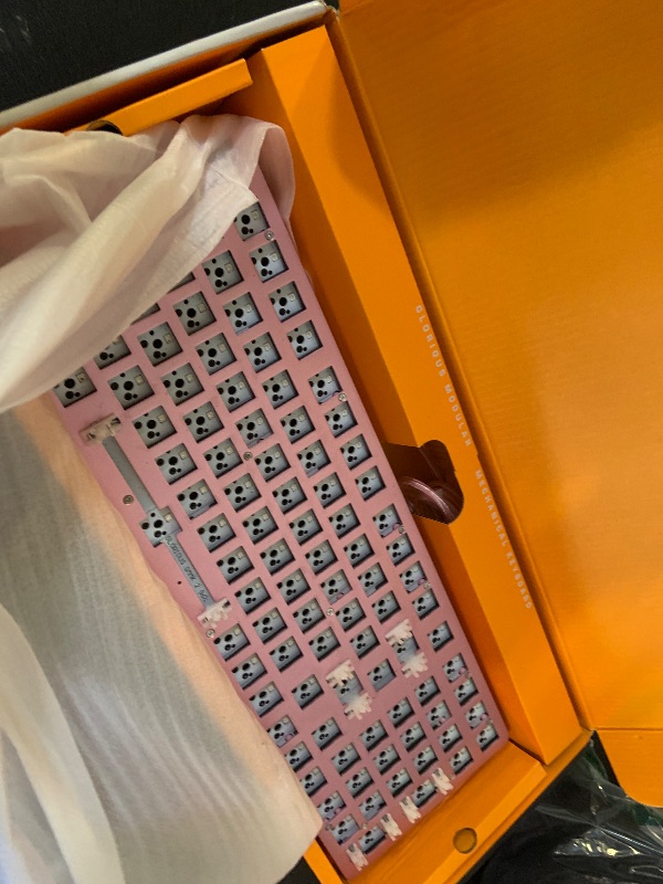 Photo 1 of Glorious Gaming GMMK 2 Full Size (96%) Barebones (Frame Only) - Mechanical Gaming Keyboard Frame, Full Size (96%), Aluminium, Customisable, Per Key RGB, American QWERTY Layout - Pink