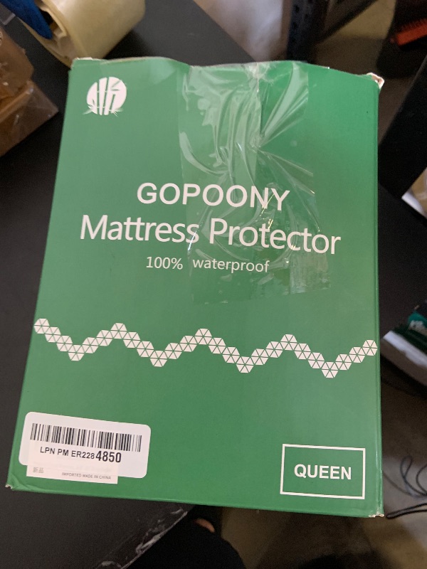 Photo 1 of Premium Waterproof Mattress Protector Queen Size, Breathable Bed Cover 3D Air Fabric Cooling Mattress Pad Cover Smooth Soft Noiseless Washable, 8''-21'' Deep Pocket (White)