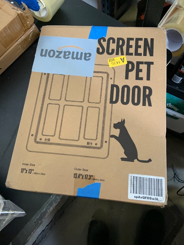 Photo 1 of NAMSAN Dog Screen Door, Flap Opening 11.2 x 14.4 inches, Dog Door for Screen Door, Large Pet Door for Sliding Door Magnetic Self-Closing, Screen Door with Doggie Door Built in, Lockable, Black