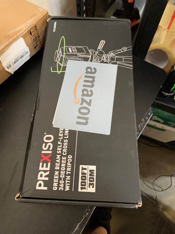 Photo 1 of PREXISO 360° Laser Level with Tripod, 100Ft Self Leveling Cross Line Laser- Green Horizontal Line for Construction, Floor Tile, Renovation with Target Plate, Green Glasses, Carry Bag, 4 AA Batteries