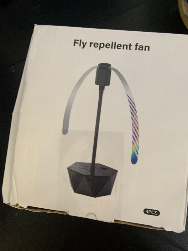 Photo 1 of PIMAG Fly Fans for Tables, Fly Repellent Fan Outdoor Indoor Keep Flies Away, Fly Repellent Fans for Tables with Holographic Blades for Picnic, Party, Restaurant, Kitchen, and BBQ, 4 Pack Silver