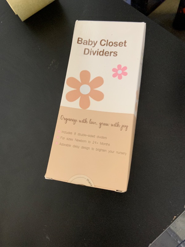 Photo 1 of eoscasely Baby Closet Divider - 3D Double-Sided Wooden Baby Wardrobe Baby Closet Organizer,Daisy design Nursery Decor Clothes Hanger Dividers for Sorting 8 Sizes from Newborn to 24+ Months