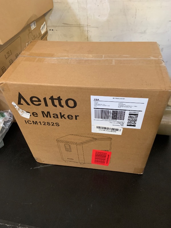 Photo 1 of Aeitto Ice Maker Countertop 26lbs/24H, Ice Machine 8 Ice Cubes Ready in 6 Mins, 2 Sizes of Bullet Ice Portable Ice Makers with Basket & Scoop, Auto Self-Cleaning for Home/Kitchen/Office Stainless