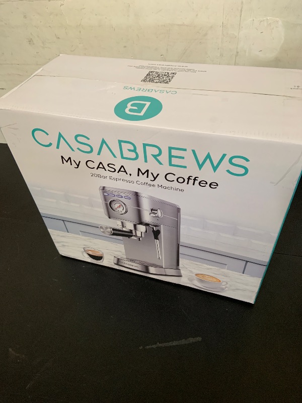 Photo 1 of CASABREWS CM5418 Espresso Machine 20 Bar, Compact Espresso Maker with Steam Milk Frother, Stainless Steel Coffee Machine with 34oz Removable Water Tank for Cappuccino, Latte, Silver
