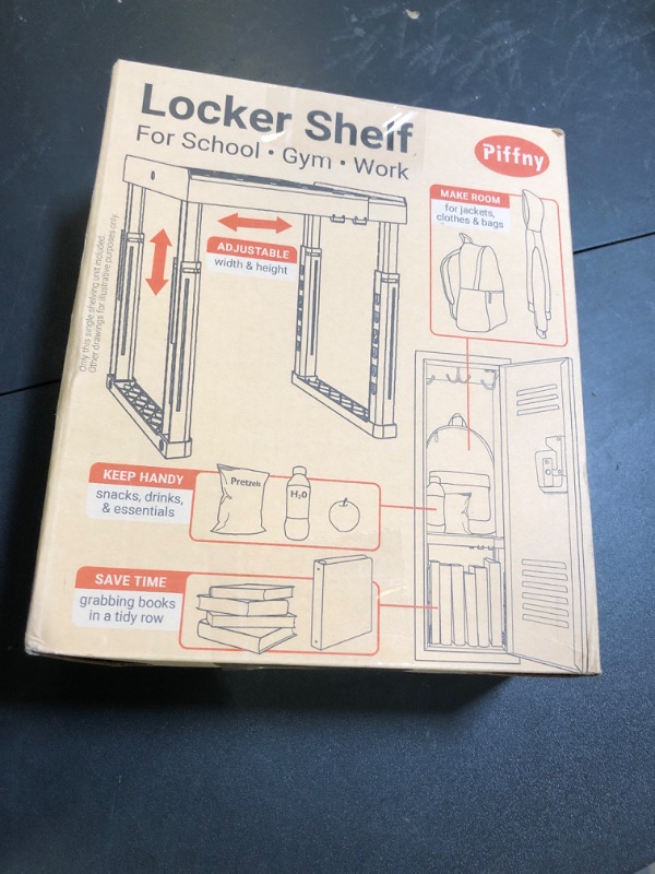 Photo 1 of ABLinox Locker Organizer Shelf? Adjustable Width and Height, Stackable, Ideal Locker Shelf for School, Office, Gym Lockers, or Even Kitchen Cabinets & Under Sink Organization (White 2 Pack)