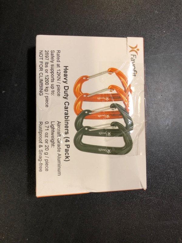 Photo 1 of 12KN Heavy Duty Carabiner Clips - Favofit 3.2'' Small Carbineers for Hiking Camping Hammocks Keys Keychains Dog Leashes - Ideal for Outdoor Enthusiasts