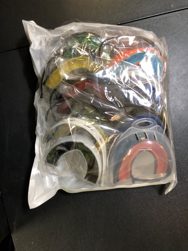 Photo 1 of 10 Pcs Youth Strapped Mouth Guard with Strap Football Mouthpiece Double Colored Football Braces Sports Mouth Guards Protector Adult Teens Hockey Boxing Taekwondo
