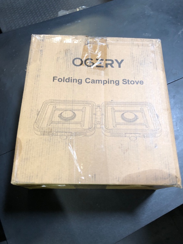 Photo 1 of OGERY 2-Burner Foldable Camping Stove with Griddle (Textured & Smooth) and Carrying Bag, Portable Propane Camp Stove with 2 Adjustable Burners & Piezo Ignition, for Camping Tailgating Essentials Gear
