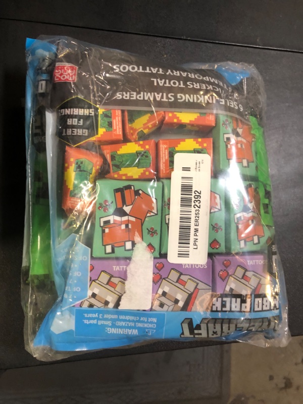Photo 1 of Minecraft Party Favors Bulk Set ~ Bundle with 60 Pieces Minecraft Favor Boxes with Stickers, Tattoos and Stampers for Kids Birthday Party | Classroom Prize Boxes