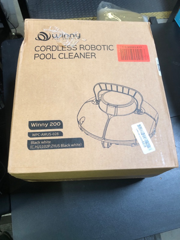 Photo 1 of (2025 Upgrade) Cordless Robotic Pool Cleaner, Lasts 80 Min, Automatic Vacuum for Above-Ground Pools up to 645 Sq.ft,Portable, Self-Parking (Black and White)