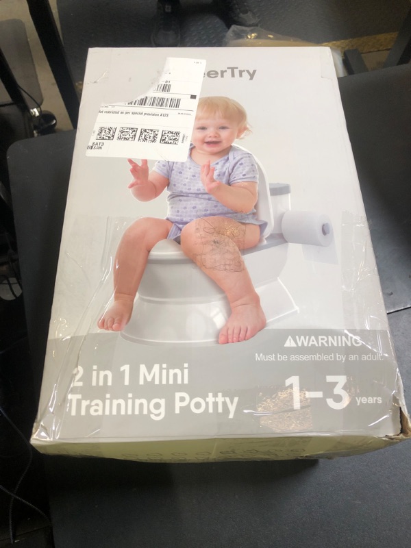 Photo 1 of CheerTry 2-in-1 Toddler Potty Training Toilet - Larger Potty Chair & Detachable Training Seat for Boys & Girls Ages 1-3 with Flushing Sound, Wipes Storage, Toilet Paper Holder