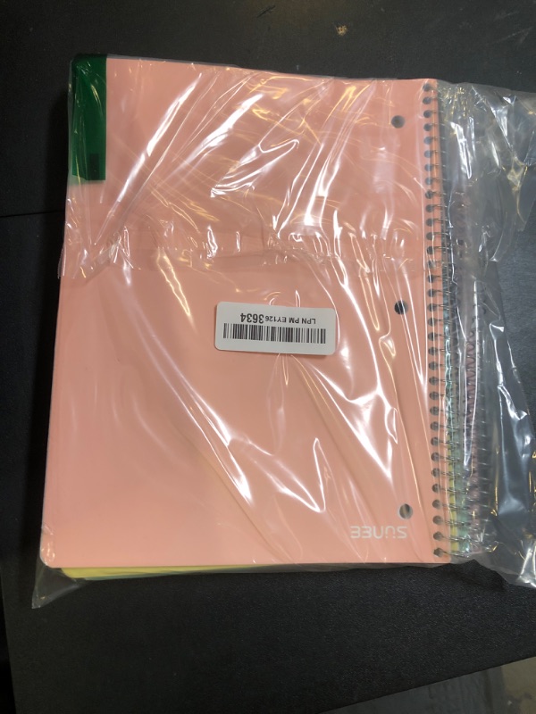 Photo 1 of SUNEE Spiral Notebooks, 6 Pack, 1-Subject, College Ruled Paper, 8" x 10-1/2", 70 Sheets per Notebook, Assorted Pastel Colors Spiral Notebooks for School