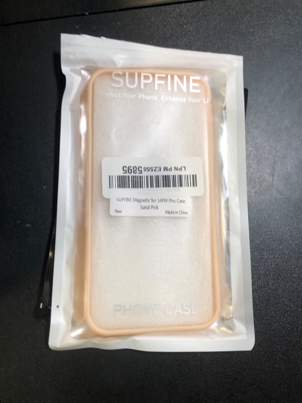 Photo 1 of SUPFINE Magnetic for iPhone 14 Pro Max Case (Compatible with MagSafe) (Military Grade Drop Protection) Slim Translucent Matte Shockproof with Anti-Fingerprint Phone Case,Sand Pink