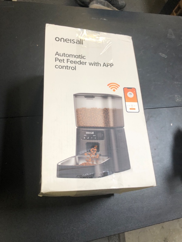 Photo 1 of oneisall Automatic Cat Feeder, WiFi Cat Food Dispenser with App Control, Auto Cats Feeder Automatic for Dry Food, Smart Pet Food Dispenser with Portion Control for Small Pets Indoor