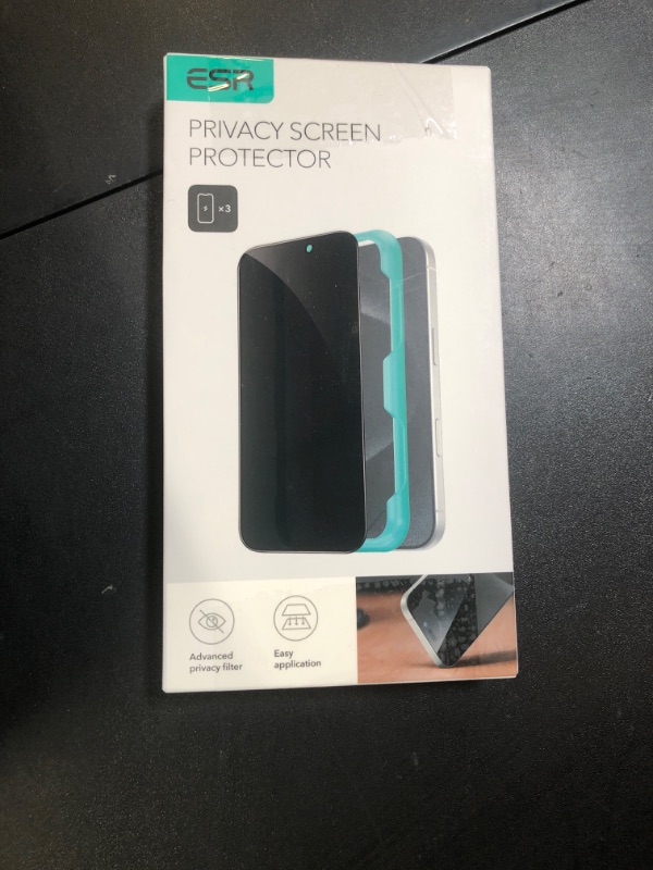 Photo 1 of ESR 3 Pack for iPhone 16 Pro Privacy Screen Protector, Anti-spy Tempered-Glass Privacy Screen Protector with Easy Installation Tool, Micro-Curved Edges, Case Friendly