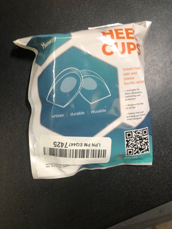 Photo 1 of Heel Cups for Achilles Tendonitis & Plantar Fasciitis - 2 Pack Gel Shoe Inserts for Heel Pain Relief, Arch Support, for Women & Men