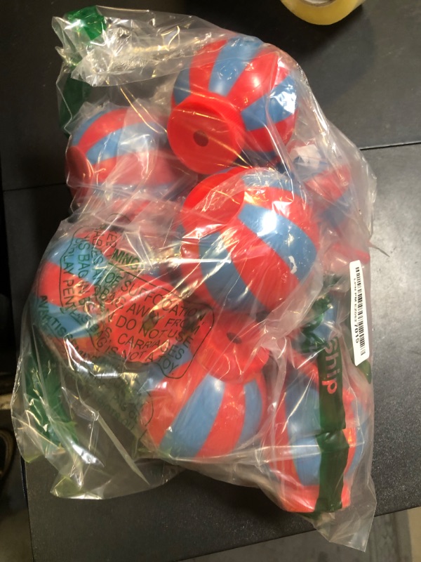 Photo 1 of Amyhill 12 Set Circus Carnival Party Favors Plastic Circus Ball Cups with Straws and Lids, 10 oz Fun Red and Blue Cups Decorations Bulk for Event Birthday Carnival Party Supplies