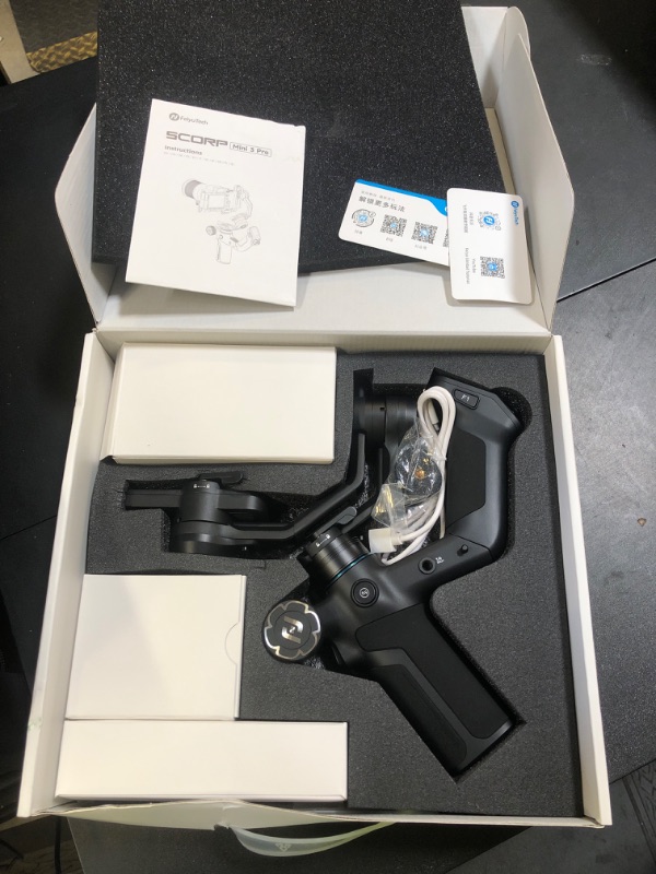 Photo 1 of [Bundle] FeiyuTech SCORP Mini-3 PRO + Camera Cables All in One 3-Axis Camera Stabilizer,Built-in AI Track Sensor Handheld Gimbal Stabilizer