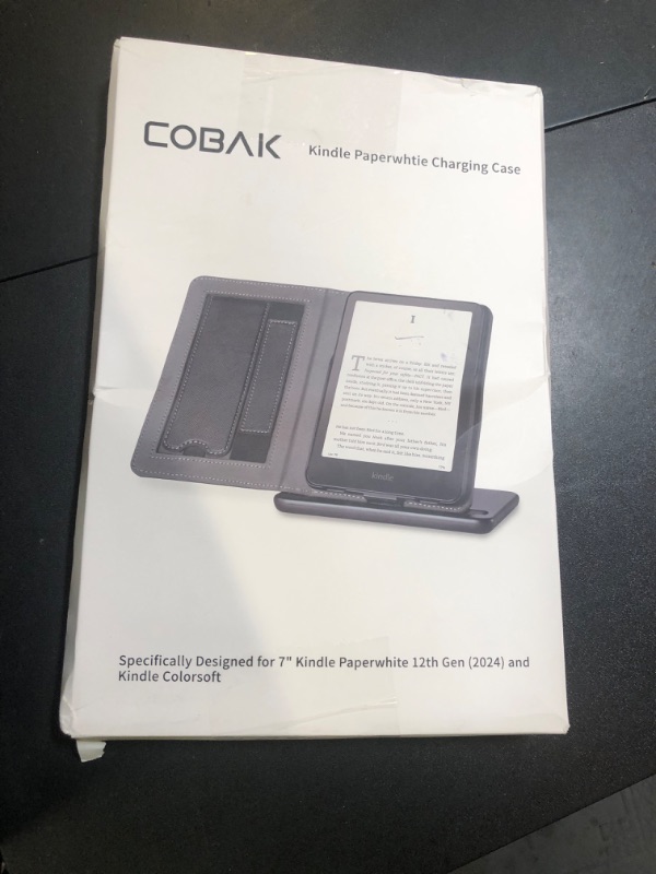 Photo 1 of CoBak Wireless Charge Stand Case for 7" Kindle Paperwhite 12th Gen 2024 and Kindle Colorsoft with Hand Strap - Compatible with iPhone MagSafe, for Samsung/Anker Wireless Charging Pads, Auto Sleep Wake