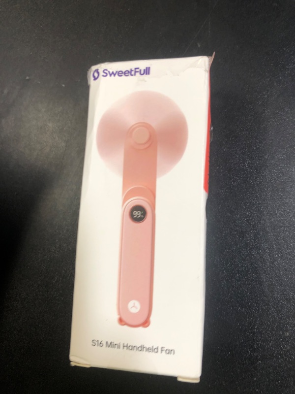 Photo 1 of SWEETFULL Portable Handheld Mini Fan with LED Display, 3-in-1 Personal Foldable USB Rechargeable Hand Held Fan & Flashlight for Travel, Lash Eyelash, Cute Small Pocket for Women, Girls