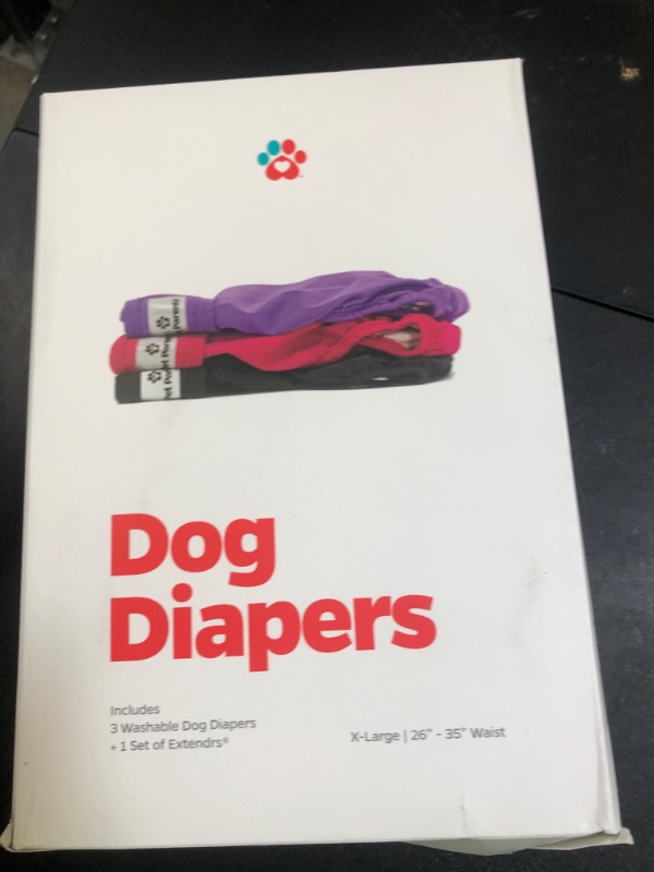 Photo 1 of Pet Parents® Washable Dog Diapers (3pack) + Extendrs® of Durable Doggie Diapers, Premium Dog Diapers Female (X-Large, Princess)