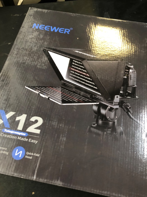 Photo 1 of NEEWER X12 14 inch Aluminum Alloy Teleprompter for iPad Tablet Smartphone DSLR Cameras with Remote Control, Carry Case, APP Compatible with iOS/Android for Online Teaching/Vlogger/Live Streaming