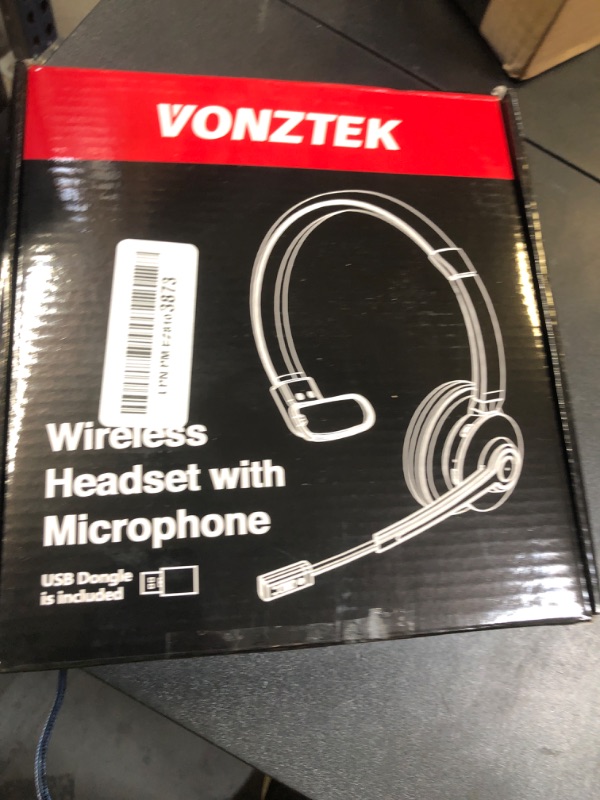 Photo 1 of Wireless Headset, Bluetooth Headphones with Microphone Noise Canceling & USB Dongle, Singler-Ear Bluetooth Headset with Mic Mute for Cell Phone Computer Work Office Meetings Trucker Teams Skype Call