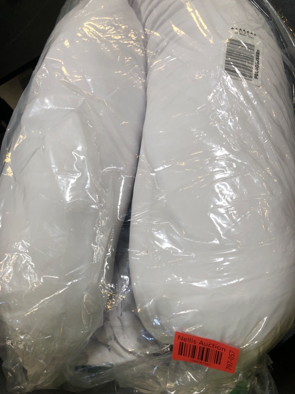 Photo 1 of MOON PARK Pregnancy Pillow - Incredibly Smooth and Soft Cooling Cover I Shaped Full Body Maternity Pillow with Removable Cover - Support for Side, Back, Legs, Belly, HIPS - White
