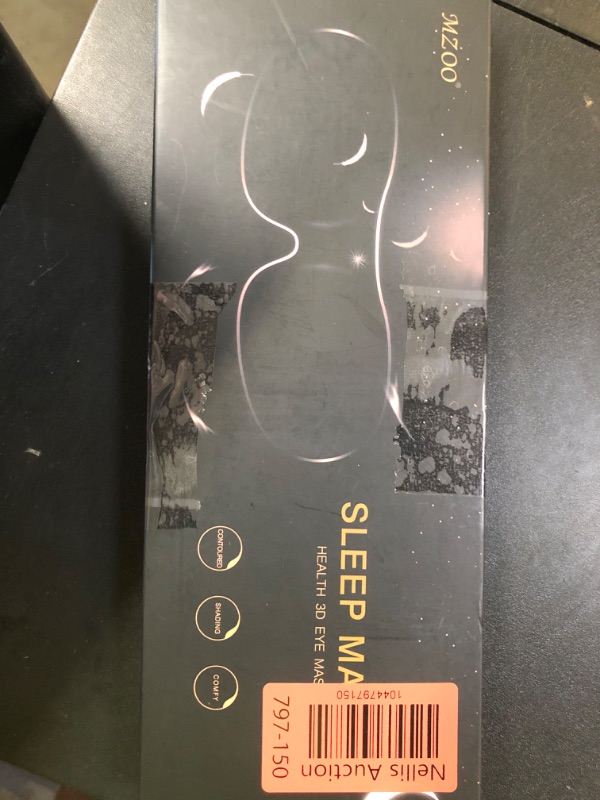 Photo 1 of MZOO Sleep Eye Mask for Side Sleeper Men Women, Zero Eye Pressure 3D Sleeping Mask, Light Blocking Patented Design Night Blindfold, Soft Eye Shade Cover for Travel, Black