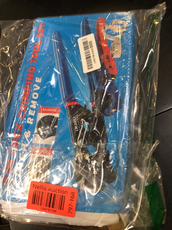 Photo 1 of OURU 2 IN 1 Ratchet Pex Crimping Tool Cinch and Remove Combo Function Pex Pipe Crimp Tool from 3/8" to 1" Pex Crimper with Pex Cutter and Stainless Steel Pex Clamps 1/2" 25PCS,3/4" 10PCS
