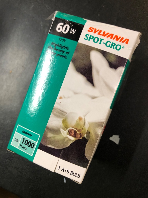 Photo 1 of SYLVANIA Incandescent Spot-Gro 60W Grow Light Bulb, A19, Dimmable, 705 Lumens, Frosted, 2850K, Soft White - 1 Pack (12280)
