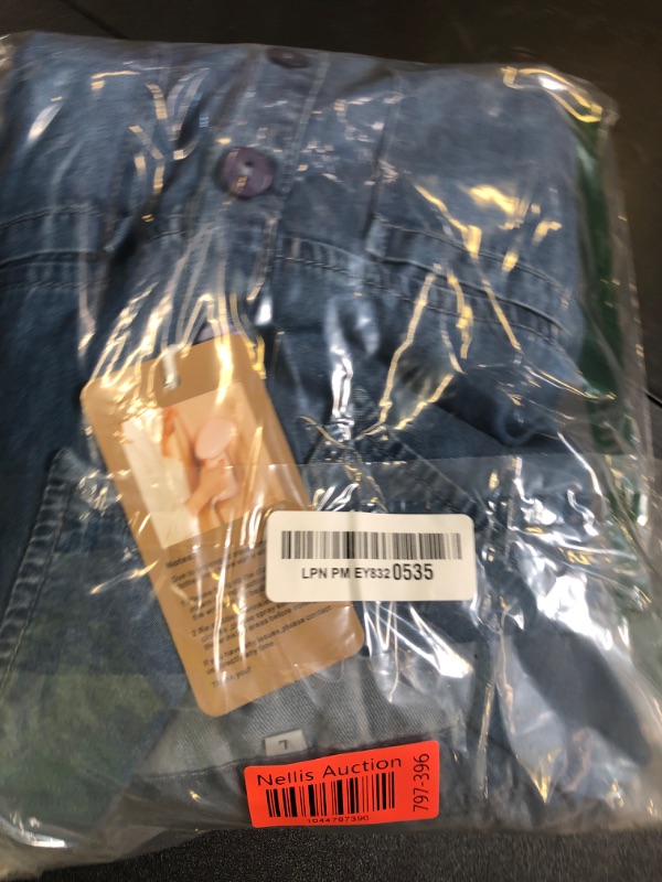 Photo 1 of utcoco Womens Short Sleeve Denim Maxi Dress Casual Loose Fit Button Down Long Jean Dresses (Large, Blue)