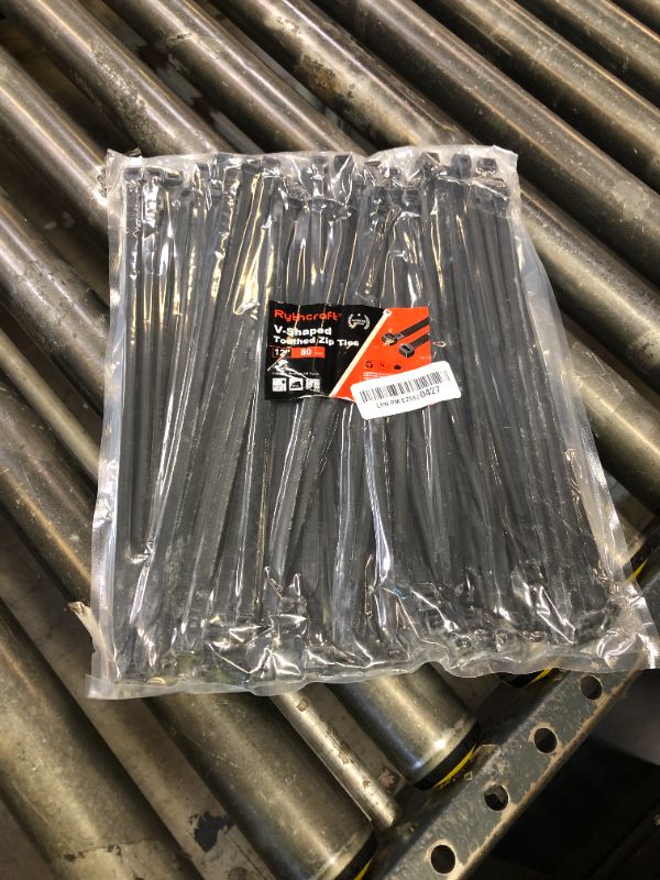 Photo 1 of Zip Ties Heavy Duty 12 inch?V-Shaped Toothed Double Sided With 200 LBS Tensile Strength Cable Ties ?Extra Large Wire Ties Adjustable Nylon Tie Wraps for Indoor Outdoor Patented Design?80 Pack Black?