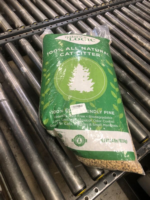 Photo 1 of Nature's Logic 100% Natural Pine Pellet Cat Litter - 100% Ponderosa Pine, Dust-Free, Unscented, Biodegradable - Safe for Cats, Kittens, Reptiles & Small Pets - Highly Absorbent - 24 lb Bag